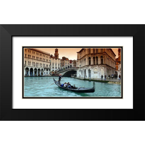 Venice Black Modern Wood Framed Art Print with Double Matting by PhotoINC Studio