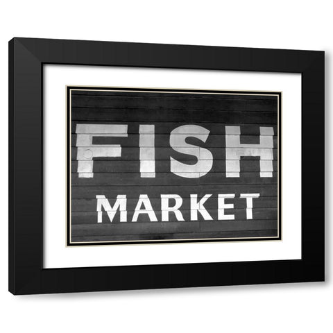 Fish Market Black Modern Wood Framed Art Print with Double Matting by PhotoINC Studio