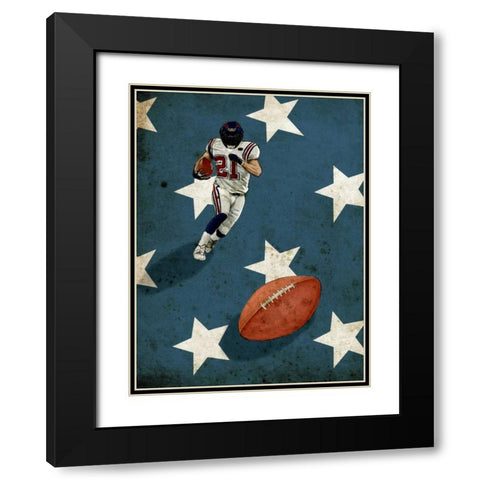 American Sports-Football 2 Black Modern Wood Framed Art Print with Double Matting by GraphINC Studio