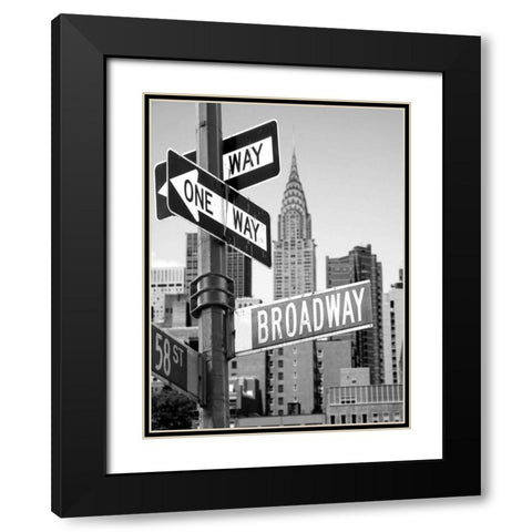 Broadway Black Modern Wood Framed Art Print with Double Matting by PhotoINC Studio