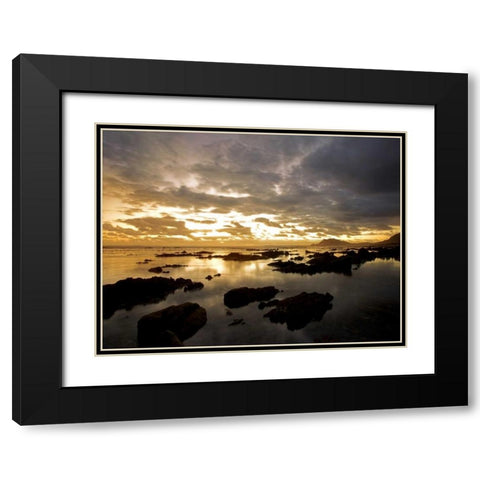Beach Black Modern Wood Framed Art Print with Double Matting by PhotoINC Studio