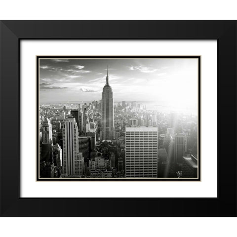 New York Black Modern Wood Framed Art Print with Double Matting by PhotoINC Studio