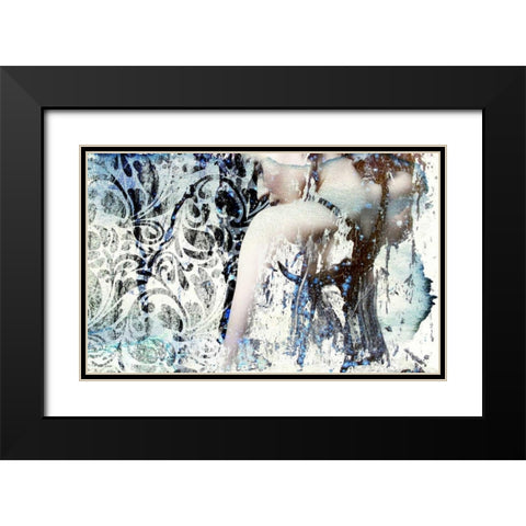 Mystery Girl Black Modern Wood Framed Art Print with Double Matting by GraphINC