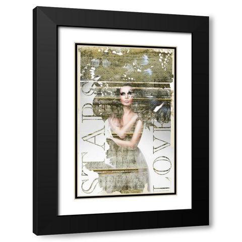 Star Lovers Black Modern Wood Framed Art Print with Double Matting by GraphINC