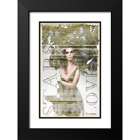 Star Lovers Black Modern Wood Framed Art Print with Double Matting by GraphINC