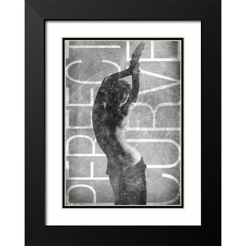 Perfect Curve Black Modern Wood Framed Art Print with Double Matting by GraphINC