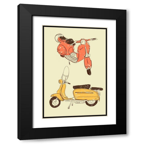 Scooter IV Black Modern Wood Framed Art Print with Double Matting by GraphINC