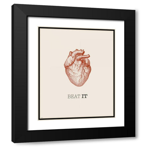Beat It Black Modern Wood Framed Art Print with Double Matting by GraphINC