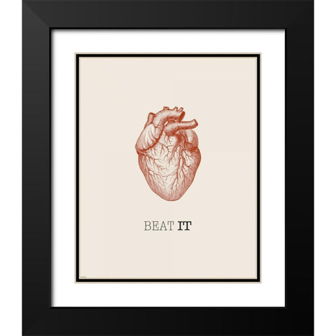 Beat It Black Modern Wood Framed Art Print with Double Matting by GraphINC