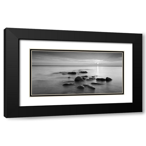 Rocks in mist Black Modern Wood Framed Art Print with Double Matting by PhotoINC Studio