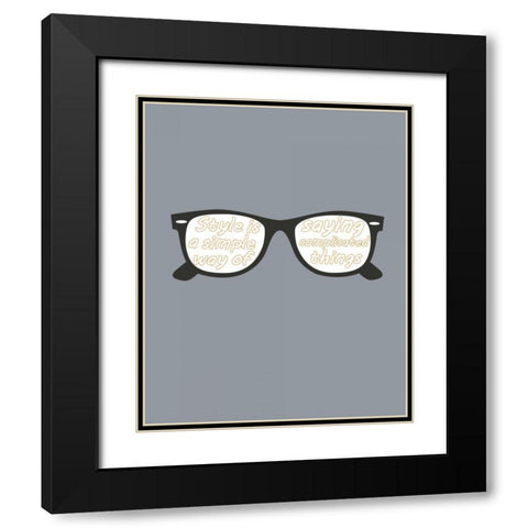 Glasses Black Modern Wood Framed Art Print with Double Matting by GraphINC