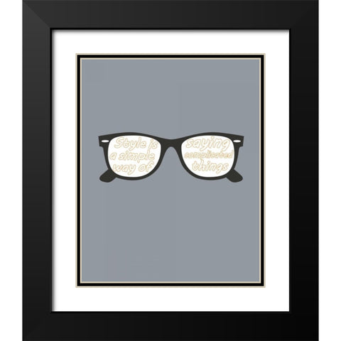 Glasses Black Modern Wood Framed Art Print with Double Matting by GraphINC
