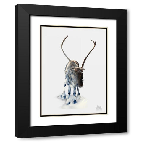 Moose Black Modern Wood Framed Art Print with Double Matting by Clean Nature