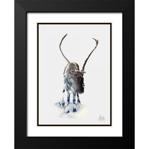 Moose Black Modern Wood Framed Art Print with Double Matting by Clean Nature