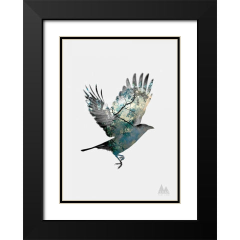 Bird Black Modern Wood Framed Art Print with Double Matting by Clean Nature