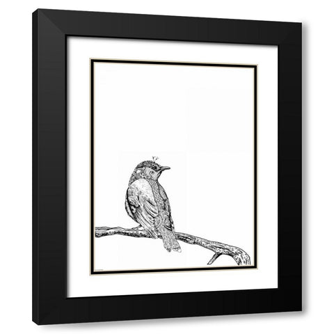 Bird III Black Modern Wood Framed Art Print with Double Matting by GraphINC