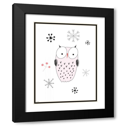 Owl III Black Modern Wood Framed Art Print with Double Matting by GraphINC