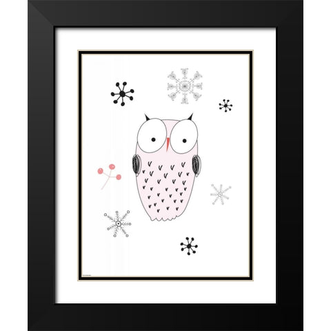 Owl III Black Modern Wood Framed Art Print with Double Matting by GraphINC