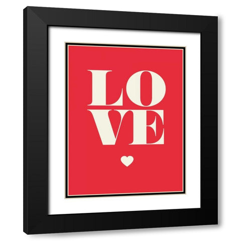 Love Black Modern Wood Framed Art Print with Double Matting by GraphINC