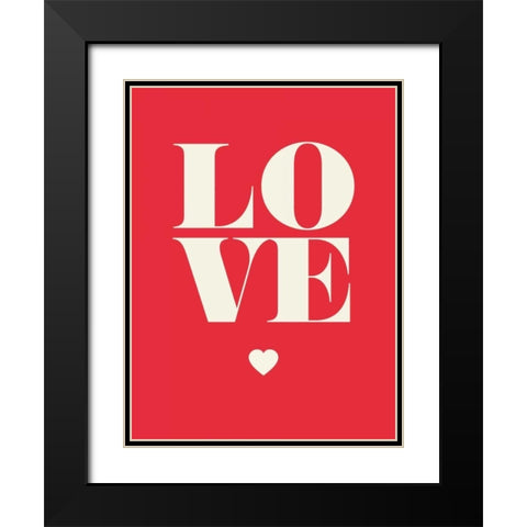 Love Black Modern Wood Framed Art Print with Double Matting by GraphINC