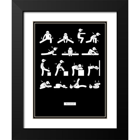 Workout Black Modern Wood Framed Art Print with Double Matting by GraphINC