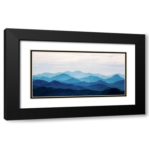 Blue Mountains Black Modern Wood Framed Art Print with Double Matting by PhotoINC Studio
