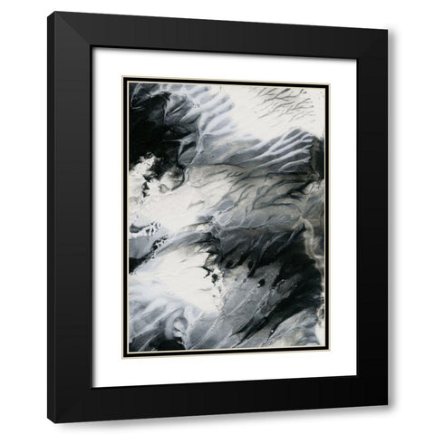 Dark Clouds Black Modern Wood Framed Art Print with Double Matting by Incado