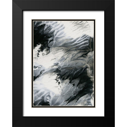 Dark Clouds Black Modern Wood Framed Art Print with Double Matting by Incado