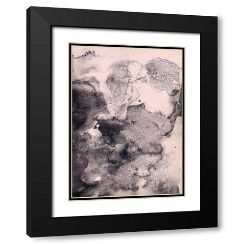 Dusty Rose Black Modern Wood Framed Art Print with Double Matting by Incado