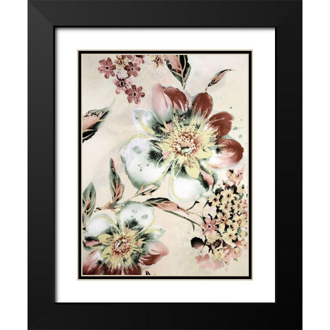 Summer Flower Black Modern Wood Framed Art Print with Double Matting by Incado