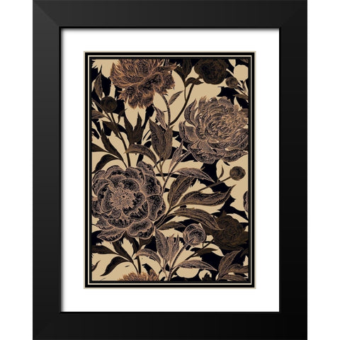 Golden Rose II Black Modern Wood Framed Art Print with Double Matting by Incado