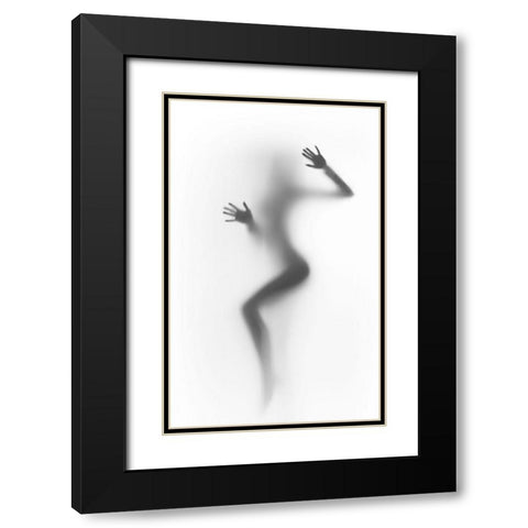 Flattened Black Modern Wood Framed Art Print with Double Matting by Incado