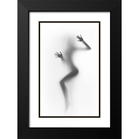 Flattened Black Modern Wood Framed Art Print with Double Matting by Incado