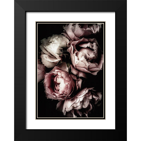 Floral 30 Black Modern Wood Framed Art Print with Double Matting by Incado