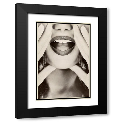 Hey! Black Modern Wood Framed Art Print with Double Matting by Incado