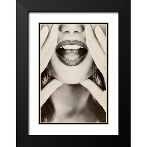 Hey! Black Modern Wood Framed Art Print with Double Matting by Incado