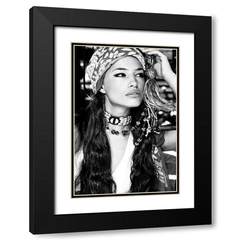 Bohemian Beauty Black Modern Wood Framed Art Print with Double Matting by Incado