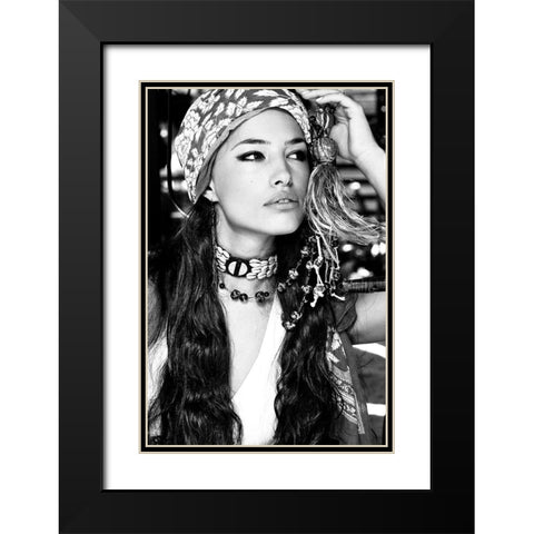 Bohemian Beauty Black Modern Wood Framed Art Print with Double Matting by Incado