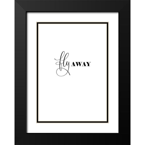Fly Away Black Modern Wood Framed Art Print with Double Matting by Incado
