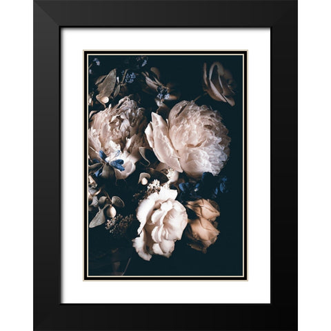 Flower Bunch 2 Black Modern Wood Framed Art Print with Double Matting by Incado