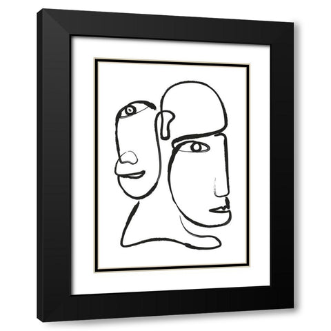 Double Silhouette Black Modern Wood Framed Art Print with Double Matting by Incado