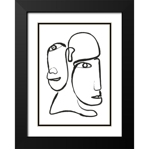 Double Silhouette Black Modern Wood Framed Art Print with Double Matting by Incado