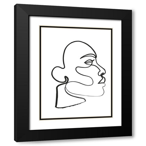 Silhouette III Black Modern Wood Framed Art Print with Double Matting by Incado