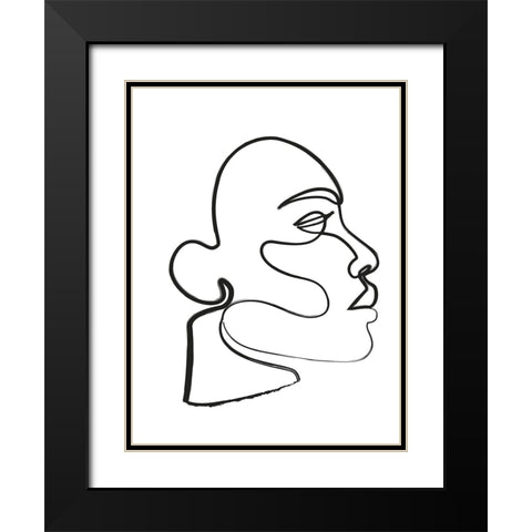 Silhouette III Black Modern Wood Framed Art Print with Double Matting by Incado