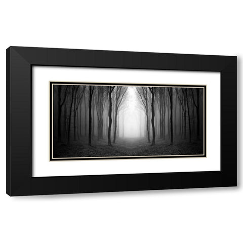 Dark Woods Black Modern Wood Framed Art Print with Double Matting by PhotoINC Studio