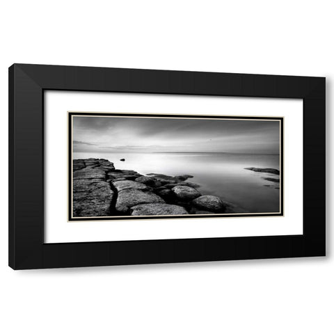 Rocks Black Modern Wood Framed Art Print with Double Matting by PhotoINC Studio