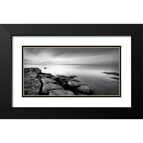 Rocks Black Modern Wood Framed Art Print with Double Matting by PhotoINC Studio