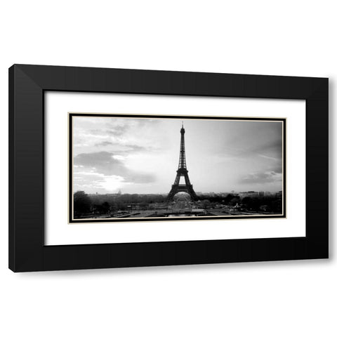 The Eiffel Tower Black Modern Wood Framed Art Print with Double Matting by PhotoINC Studio