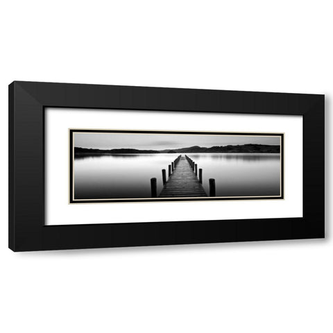 Lake Pier Black Modern Wood Framed Art Print with Double Matting by PhotoINC Studio