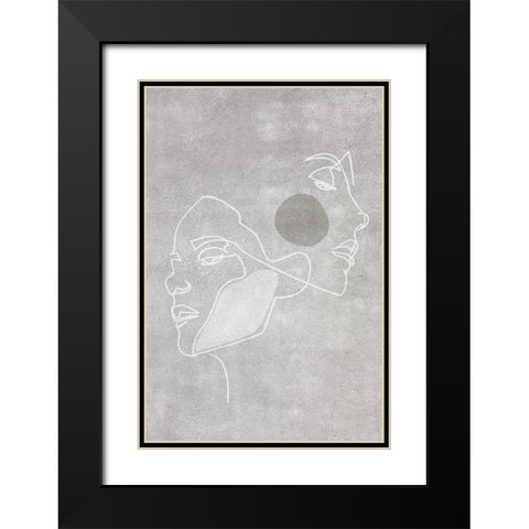 Two Faces Black Modern Wood Framed Art Print with Double Matting by Incado